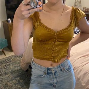 Velvet vintage looking cropped top